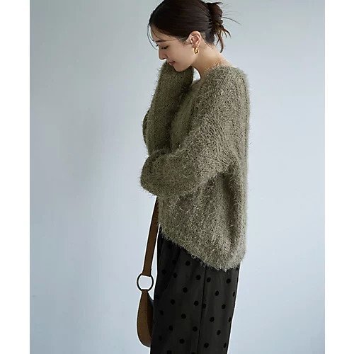 【スタイルデリ/STYLE DELI】のストライプ編みデコルテ開きシャギーニット 人気、トレンドファッション・服の通販 founy(ファニー) 　ファッション　Fashion　レディースファッション　Fashion for Women　トップス・カットソー　Cut & Sew Tops　ニット　Knit Tops & Sweaters　ストライプ　Stripe, Striped Pattern　ストレート　Straight, Straight Cut　スリット　Slit, Slit Detail　デコルテ　Décolleté, Neckline　長袖　Long Sleeve, Full Sleeve　ワイド　Wide, Wide Fit　冬　Winter / This Winter　other-3|ID: prp329100004779949 ipo3291000000034673902