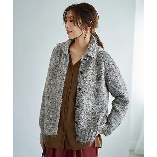 【スタイルデリ/STYLE DELI】のボタン開きスタンドネックMIXニット インテリア・キッズ・メンズ・レディースファッション・服の通販 founy(ファニー) https://founy.com/ ファッション Fashion レディースファッション Fashion for Women トップス・カットソー Cut & Sew Tops ニット Knit Tops & Sweaters イエロー Yellow 軽量 Lightweight, Ultra Light スクエア Square, Square Shape スタンド Stand Collar, Upright Stand ストレート Straight, Straight Cut スリット Slit, Slit Detail タートル Turtleneck, Turtle Collar タートルネック Turtleneck, High Neck 長袖 Long Sleeve, Full Sleeve フォルム Silhouette, Form フロント Front, Front Design ベーシック Basic, Essential ポケット Pocket, Pocket Detail ミックス Mix, Mixed Style ローズ Rose, Rose Motif |ID: prp329100004780054 ipo3291000000034674739