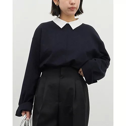 【エムセブンデイズ/M7days】の襟つき2WAYトップス 人気、トレンドファッション・服の通販 founy(ファニー) 　ファッション　Fashion　レディースファッション　Fashion for Women　トップス・カットソー　Cut & Sew Tops　洗える　Machine Washable　カットソー　Cut and Sewn Top　シルケット　Silket, Silky Cotton　シンプル　Simple, Minimal　ストレッチ　Stretch, Stretchy Fabric　なめらか　Smooth, Silky Texture　バランス　Balance, Style Balance　エレガント 上品　Elegant　ビジネス 仕事 通勤　Business / Work / Commuting　other-3|ID: prp329100004780668 ipo3291000000034755874