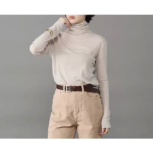 【スローン/SLOANE】のリブジャージー シアータートルネック インテリア・キッズ・メンズ・レディースファッション・服の通販 founy(ファニー) 　ファッション　Fashion　レディースファッション　Fashion for Women　トップス・カットソー　Cut & Sew Tops　タートルネック・ハイネックトップス　Turtlenecks & High-Neck Tops　ライトベージュ|ID: prp329100004780672 ipo3291000000034684631