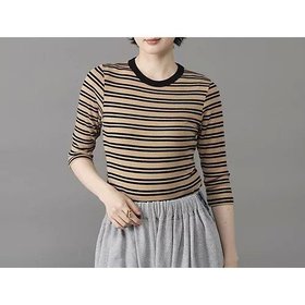 【スローン/SLOANE】 ベアテレコ ボーダー5分袖クルーネック人気、トレンドファッション・服の通販 founy(ファニー) ファッション Fashion レディースファッション Fashion for Women トップス・カットソー Cut & Sew Tops シルク Silk, 100% Silk ストレッチ Stretch, Stretchy Fabric テレコ Ribbed, Rib Stitch ボーダー Border, Stripe |ID:prp329100004780680