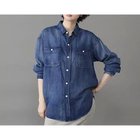 【スアデオ/suadeo】の【suadeo別注】PAYDAYインディゴシアーシャツ 人気、トレンドファッション・服の通販 founy(ファニー) ファッション Fashion レディースファッション Fashion for Women トップス・カットソー Cut & Sew Tops シャツ・ブラウス・オフィスカジュアル Elegant Blouses & Button-Ups パターン Pattern, Design Print ビンテージ Vintage, Retro Style 別注 Limited Edition, Custom Order 洗える Machine Washable thumbnail インディゴ|ID: prp329100004780689 ipo3291000000036044920