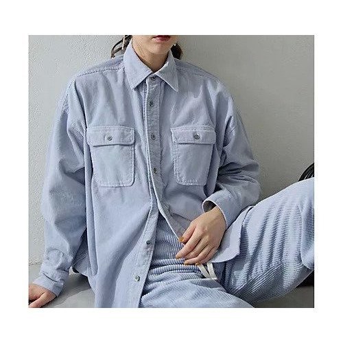 【ウィムガゼット/Whim Gazette】のコールシャツ インテリア・キッズ・メンズ・レディースファッション・服の通販 founy(ファニー) 　ファッション　Fashion　レディースファッション　Fashion for Women　トップス・カットソー　Cut & Sew Tops　シャツ・ブラウス・オフィスカジュアル　Elegant Blouses & Button-Ups　2025年　2025　2025-2026秋冬・A/W　Autumn/Winter 2025–26 AW25–26　おすすめ　Recommended / Our Picks　コーデュロイ　Corduroy, Cord Fabric　セットアップ　Set-Up, Coordinated Outfit　ヴィンテージ　Vintage Style　サックスブルー|ID: prp329100004780694 ipo3291000000034684778