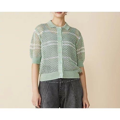【アダワス/ADAWAS】のMESH POLO-CARDIGAN 人気、トレンドファッション・服の通販 founy(ファニー) ファッション Fashion レディースファッション Fashion for Women トップス・カットソー Cut & Sew Tops カーディガン・羽織り Layered Style Cardigans ボーダー Border, Stripe メッシュ Mesh, Net Fabric ランダム Random, Irregular 人気 Popular, Best Seller 羽織 Haori, Light Jacket other-1|ID: prp329100004780704 ipo3291000000034684847
