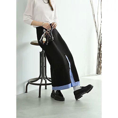 【スタイルデリ/STYLE DELI】の【BLK001】シャツドッキングスカート 人気、トレンドファッション・服の通販 founy(ファニー) 　ファッション　Fashion　レディースファッション　Fashion for Women　スカート　Skirts　秋　Autumn　ショート　Short, Short Length　シンプル　Simple, Minimal　スウェット / スエット　Sweatshirt, Sweatwear　スリット　Slit, Slit Detail　タートル　Turtleneck, Turtle Collar　ドッキング　Docking, Mixed Material　バランス　Balance, Style Balance　ベーシック　Basic, Essential　ポケット　Pocket, Pocket Detail　ミックス　Mix, Mixed Style　ロング　Long, Long-Length　冬　Winter / This Winter　おすすめ　Recommended / Our Picks　エレガント 上品　Elegant　 other-1|ID: prp329100004780717 ipo3291000000034684932