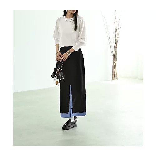 【スタイルデリ/STYLE DELI】の【BLK001】シャツドッキングスカート 人気、トレンドファッション・服の通販 founy(ファニー) 　ファッション　Fashion　レディースファッション　Fashion for Women　スカート　Skirts　秋　Autumn　ショート　Short, Short Length　シンプル　Simple, Minimal　スウェット / スエット　Sweatshirt, Sweatwear　スリット　Slit, Slit Detail　タートル　Turtleneck, Turtle Collar　ドッキング　Docking, Mixed Material　バランス　Balance, Style Balance　ベーシック　Basic, Essential　ポケット　Pocket, Pocket Detail　ミックス　Mix, Mixed Style　ロング　Long, Long-Length　冬　Winter / This Winter　おすすめ　Recommended / Our Picks　エレガント 上品　Elegant　other-3|ID: prp329100004780717 ipo3291000000034684937