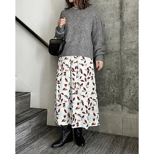 【エムセブンデイズ/M7days】のフラワープリントスカート 人気、トレンドファッション・服の通販 founy(ファニー) 　ファッション　Fashion　レディースファッション　Fashion for Women　スカート　Skirts　グラデーション　Gradient, Ombre　サテン　Satin, Glossy Fabric　フェミニン　Feminine, Girly　プリント　Print, Printed Pattern　エレガント 上品　Elegant　春　Spring　other-2|ID: prp329100004780719 ipo3291000000034755875