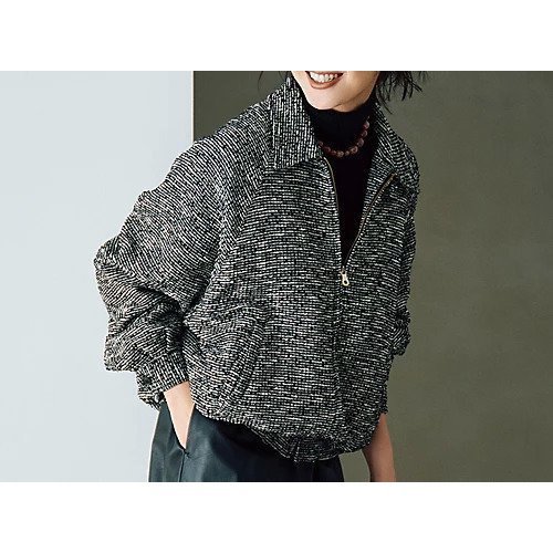 【クチュールドアダム/COUTURE D'ADAM】のSummer Tweed Drizzler JK 人気、トレンドファッション・服の通販 founy(ファニー) 　ファッション　Fashion　レディースファッション　Fashion for Women　エレガント 上品　Elegant　春　Spring　クラシック　Classic, Timeless Style　コレクション　Collection, Seasonal Line　サマー　Summer, Summer Style　シンプル　Simple, Minimal　スポーツ　Sports, Activewear　ツイード　Twill, Twill Weave　ブルゾン　Blouson, Bomber Jacket　マニッシュ　Mannish, Boyish　モノトーン　Monotone, Black and White　リラックス　Relax, Relaxed Fit　S/S・春夏　SS, Spring/Summer, Warm Season　おすすめ　Recommended / Our Picks　夏　Summer　ゴルフ　Golf　other-2|ID: prp329100004780773 ipo3291000000034982080