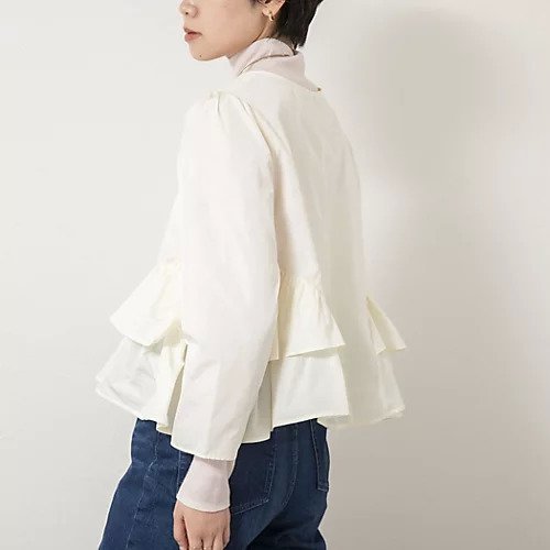 【ノーリーズソフィー/NOLLEY'S sophi】のウォッシャブルマイクロタフタティアードブラウス インテリア・キッズ・メンズ・レディースファッション・服の通販 founy(ファニー) 　ファッション　Fashion　レディースファッション　Fashion for Women　トップス・カットソー　Cut & Sew Tops　シャツ・ブラウス・オフィスカジュアル　Elegant Blouses & Button-Ups　2025年　2025　2025-2026秋冬・A/W　Autumn/Winter 2025–26 AW25–26　バランス　Balance, Style Balance　パール　Pearl, Pearl Accent　ホリデーシーズン　Holiday Season　オフホワイト|ID: prp329100004780882 ipo3291000000034685824