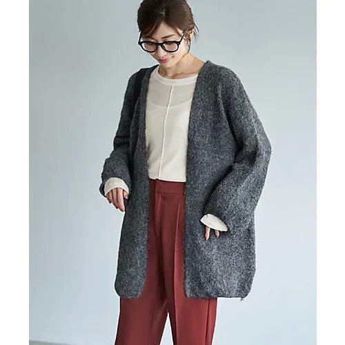 【スタイルデリ/STYLE DELI】のふんわりカーヴィーニットガウン 人気、トレンドファッション・服の通販 founy(ファニー) 　ファッション　Fashion　レディースファッション　Fashion for Women　トップス・カットソー　Cut & Sew Tops　ニット　Knit Tops & Sweaters　カットソー　Cut and Sewn Top　カーディガン　Cardigan, Knitwear　ガウン　Gown, Robe　軽量　Lightweight, Ultra Light　ジャケット　Jacket, Outerwear　スリット　Slit, Slit Detail　トッパー　Topper, Light Cardigan　長袖　Long Sleeve, Full Sleeve　パーカー　Hoodie, Parka　フォルム　Silhouette, Form　フロント　Front, Front Design　ポケット　Pocket, Pocket Detail　ミックス　Mix, Mixed Style　冬　Winter / This Winter　 other-1|ID: prp329100004780891 ipo3291000000035093361