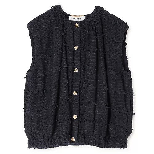 【ミュベール/MUVEIL】のフラワーモチーフツイードベストJK インテリア・キッズ・メンズ・レディースファッション・服の通販 founy(ファニー) https://founy.com/ ファッション Fashion レディースファッション Fashion for Women アウター Coat / Outerwear Collection トップス・カットソー Cut & Sew Tops ベスト&ジレ / 重ね着スタイル Vests & Gilets 花柄・フラワープリント・モチーフ Floral Prints & Motifs / Flower Pattern Tops 2025年 2025 2025-2026秋冬・A/W Autumn/Winter 2025–26 AW25–26 ギャザー Gathered, Ruffled ツイード Twill, Twill Weave フォルム Silhouette, Form フラワー Flower, Floral ベスト Vest, Waistcoat モチーフ Motif, Design Theme レース Lace, Lace Fabric |ID: prp329100004780895 ipo3291000000036286037