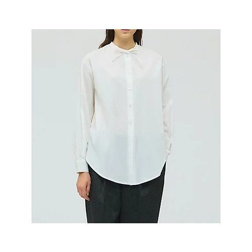 【ミズイロ インド/mizuiro ind】のリボンタイロングシャツ インテリア・キッズ・メンズ・レディースファッション・服の通販 founy(ファニー) 　ファッション　Fashion　レディースファッション　Fashion for Women　トップス・カットソー　Cut & Sew Tops　シャツ・ブラウス・オフィスカジュアル　Elegant Blouses & Button-Ups　シンプル　Simple, Minimal　ブロード　Broadcloth, Fine Cotton　ベーシック　Basic, Essential　ポケット　Pocket, Pocket Detail　リボン　Ribbon, Bow　人気　Popular, Best Seller　今季　This Season, Current Season　オフホワイト|ID: prp329100004781814 ipo3291000000034694793
