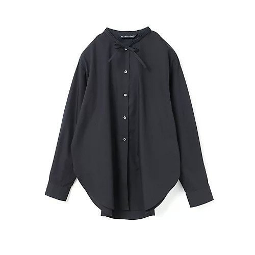 【ミズイロ インド/mizuiro ind】のリボンタイロングシャツ インテリア・キッズ・メンズ・レディースファッション・服の通販 founy(ファニー) 　ファッション　Fashion　レディースファッション　Fashion for Women　トップス・カットソー　Cut & Sew Tops　シャツ・ブラウス・オフィスカジュアル　Elegant Blouses & Button-Ups　シンプル　Simple, Minimal　ブロード　Broadcloth, Fine Cotton　ベーシック　Basic, Essential　ポケット　Pocket, Pocket Detail　リボン　Ribbon, Bow　人気　Popular, Best Seller　今季　This Season, Current Season　ネイビー|ID: prp329100004781814 ipo3291000000034694799