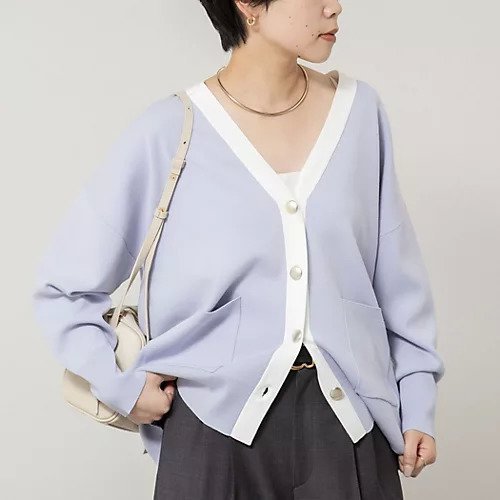 【ノーリーズソフィー/NOLLEY'S sophi】の【一部WEB限定カラー】《手洗い可能》スムース編みVネックカーディガン インテリア・キッズ・メンズ・レディースファッション・服の通販 founy(ファニー) 　ファッション　Fashion　レディースファッション　Fashion for Women　トップス・カットソー　Cut & Sew Tops　カーディガン・羽織り　Layered Style Cardigans　Vネックトップス　V-Neck Tops / V-Cut Neckline Shirts　2026年　2026　カーディガン　Cardigan, Knitwear　タートルネック　Turtleneck, High Neck　メタル　Metal, Metal Parts　ロング　Long, Long-Length　サックス|ID: prp329100004781830 ipo3291000000034694922