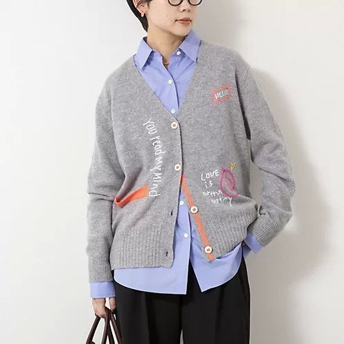 【リエミラー/Rie Miller】のハンド刺繍Vネックカーディガン 人気、トレンドファッション・服の通販 founy(ファニー) 　ファッション　Fashion　レディースファッション　Fashion for Women　トップス・カットソー　Cut & Sew Tops　カーディガン・羽織り　Layered Style Cardigans　Vネックトップス　V-Neck Tops / V-Cut Neckline Shirts　2025年　2025　2025-2026秋冬・A/W　Autumn/Winter 2025–26 AW25–26　おすすめ　Recommended / Our Picks　カーディガン　Cardigan, Knitwear　ネオン　Neon, Neon Color　ハンド　Hand, Handmade　 other-1|ID: prp329100004781833 ipo3291000000034694936