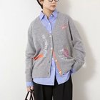 【リエミラー/Rie Miller】のハンド刺繍Vネックカーディガン ライトグレー|ID: prp329100004781833 ipo3291000000034694939