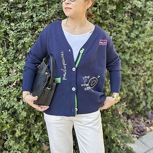 【リエミラー/Rie Miller】のハンド刺繍Vネックカーディガン 人気、トレンドファッション・服の通販 founy(ファニー) 　ファッション　Fashion　レディースファッション　Fashion for Women　トップス・カットソー　Cut & Sew Tops　カーディガン・羽織り　Layered Style Cardigans　Vネックトップス　V-Neck Tops / V-Cut Neckline Shirts　2025年　2025　2025-2026秋冬・A/W　Autumn/Winter 2025–26 AW25–26　おすすめ　Recommended / Our Picks　カーディガン　Cardigan, Knitwear　ネオン　Neon, Neon Color　ハンド　Hand, Handmade　other-3|ID: prp329100004781833 ipo3291000000035175308