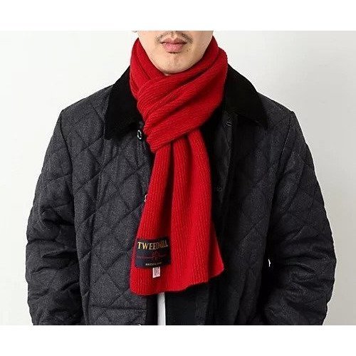 【ノーリーズ グッドマン/NOLLEY'S goodman / MEN】の【TWEEDMILL/ツイードミル】別注ウールリブマフラー25 インテリア・キッズ・メンズ・レディースファッション・服の通販 founy(ファニー) 　ファッション　Fashion　メンズファッション　Fashion for Men　軽量　Lightweight, Ultra Light　ストール　Stole, Wrap　ツイード　Twill, Twill Weave　別注　Limited Edition, Custom Order　マフラー　Scarf, Muffler　ギフト プレゼント　Gift / Present　レッド|ID: prp329100004781864 ipo3291000000034695478