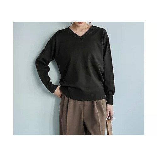 【スタイルデリ/STYLE DELI】のアンチピリングVネックニットトップスB インテリア・キッズ・メンズ・レディースファッション・服の通販 founy(ファニー) ファッション Fashion レディースファッション Fashion for Women トップス・カットソー Cut & Sew Tops ニット Knit Tops & Sweaters Vネックトップス V-Neck Tops / V-Cut Neckline Shirts 春 Spring シンプル Simple, Minimal スリット Slit, Slit Detail 定番 Standard, Basic Item 長袖 Long Sleeve, Full Sleeve ブラウジング Blouson Silhouette, Cinched Waist ポケット Pocket, Pocket Detail ブラック|ID: prp329100004782564 ipo3291000000034705608
