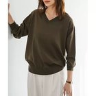 【スタイルデリ/STYLE DELI】のアンチピリングVネックニットトップスB カーキ|ID:prp329100004782564