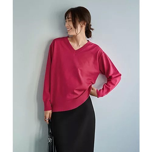 【スタイルデリ/STYLE DELI】のアンチピリングVネックニットトップスB インテリア・キッズ・メンズ・レディースファッション・服の通販 founy(ファニー) https://founy.com/ ファッション Fashion レディースファッション Fashion for Women トップス・カットソー Cut & Sew Tops ニット Knit Tops & Sweaters Vネックトップス V-Neck Tops / V-Cut Neckline Shirts 春 Spring シンプル Simple, Minimal スリット Slit, Slit Detail 定番 Standard, Basic Item 長袖 Long Sleeve, Full Sleeve ブラウジング Blouson Silhouette, Cinched Waist ポケット Pocket, Pocket Detail |ID: prp329100004782564 ipo3291000000036304254