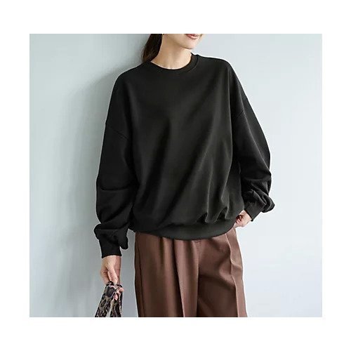 【スタイルデリ/STYLE DELI】のボリュームダウンスウェットトップス インテリア・キッズ・メンズ・レディースファッション・服の通販 founy(ファニー) ファッション Fashion レディースファッション Fashion for Women トップス・カットソー Cut & Sew Tops レディースパーカー・カジュアルフーディー Casual Hoodies & Sweatshirts スウェット・クルーネックトップス Sweatshirts & Crewnecks / Relaxed Fit Sweat Tops インナー Innerwear カットソー Cut and Sewn Top ジャケット Jacket, Outerwear スウェット / スエット Sweatshirt, Sweatwear ストレート Straight, Straight Cut スリット Slit, Slit Detail 定番 Standard, Basic Item 長袖 Long Sleeve, Full Sleeve ブラウジング Blouson Silhouette, Cinched Waist ポケット Pocket, Pocket Detail マーブル Marble, Marble Pattern メランジ Melange, Mixed Yarn ブラック|ID: prp329100004782567 ipo3291000000034705628