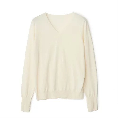 【イーバイエクラ/E by eclat】のシルクカシミヤ混浅Vネックニット インテリア・キッズ・メンズ・レディースファッション・服の通販 founy(ファニー) 　ファッション　Fashion　レディースファッション　Fashion for Women　トップス・カットソー　Cut & Sew Tops　ニット　Knit Tops & Sweaters　Vネックトップス　V-Neck Tops / V-Cut Neckline Shirts　なめらか　Smooth, Silky Texture　シルク　Silk, 100% Silk　ジャケット　Jacket, Outerwear　エクリュ|ID: prp329100004784117 ipo3291000000034724270