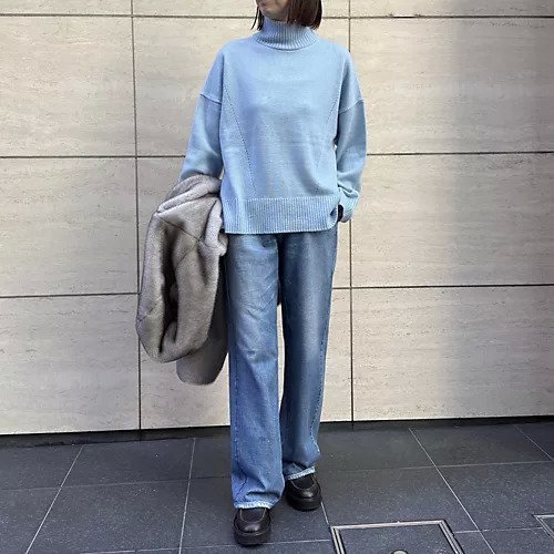 【エクラ/eclat】の【別注】襟裏カシミヤ配色ニット 人気、トレンドファッション・服の通販 founy(ファニー) 　ファッション　Fashion　レディースファッション　Fashion for Women　トップス・カットソー　Cut & Sew Tops　ニット　Knit Tops & Sweaters　スマート　Smart, Elegant　ラウンド　Round, Round Neck　別注　Limited Edition, Custom Order　other-3|ID: prp329100004784118 ipo3291000000034724278