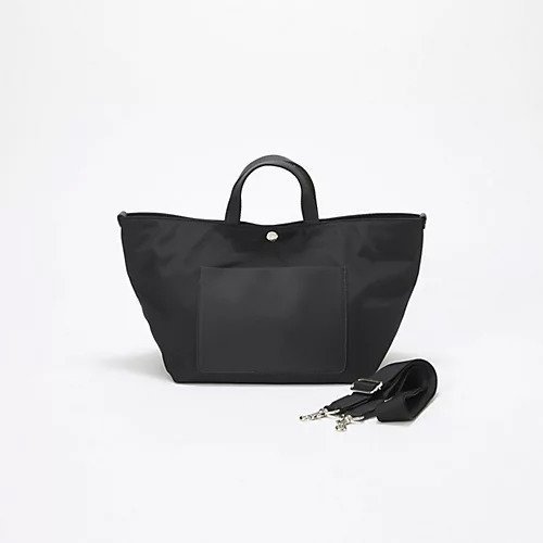 【トプカピ/TOPKAPI】の【Breath TOPKAPI sis】【WEB限定】ナイロン レザーポケット ミニ トートバッグ ショルダー付き インテリア・キッズ・メンズ・レディースファッション・服の通販 founy(ファニー) 　ファッション　Fashion　レディースファッション　Fashion for Women　バッグ　Bags　コンパクト　Compact, Small Size　ショルダー　Shoulder, Shoulder Strap　シルバー　Silver, Metallic Silver　スタイリッシュ　Stylish, Fashionable　ポケット　Pocket, Pocket Detail　ラップ　Wrap, Wrap Design　エレガント 上品　Elegant　ブラック|ID: prp329100004784126 ipo3291000000034724316