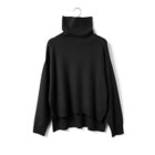 【ミディウミ/MidiUmi】のラクーンニットハイネックプルオーバー ブラック|ID: prp329100004784691 ipo3291000000034735022