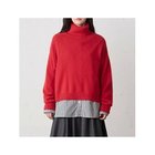 【ミディウミ/MidiUmi】のラクーンニットハイネックプルオーバー レッド|ID: prp329100004784691 ipo3291000000034735027