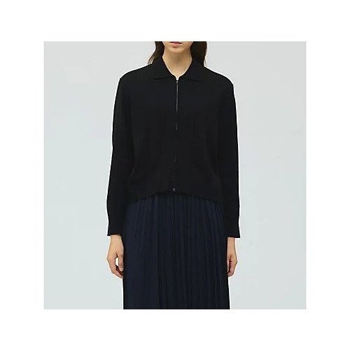 【ミズイロ インド/mizuiro ind】の襟付きジップカーディガン インテリア・キッズ・メンズ・レディースファッション・服の通販 founy(ファニー) ファッション Fashion レディースファッション Fashion for Women トップス・カットソー Cut & Sew Tops カーディガン・羽織り Layered Style Cardigans コンパクト Compact, Small Size フィット Fit, Slim Fit ベーシック Basic, Essential ブラック|ID: prp329100004784697 ipo3291000000034735069