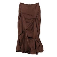【ガニー/GANNI】のDouble Viscose Satin Tuck Detail Long Skirt 人気、トレンドファッション・服の通販 founy(ファニー) ファッション Fashion レディースファッション Fashion for Women スカート Skirts ロングスカート Long Skirts / Maxi & Midi Skirts アシンメトリー Asymmetrical Style ドレープ Drape, Draping Fabric プリーツ Pleats, Pleated ロング Long, Long-Length 洗える Machine Washable |ID:prp329100004784704
