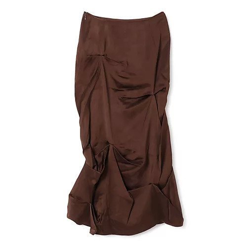 【ガニー/GANNI】のDouble Viscose Satin Tuck Detail Long Skirt 人気、トレンドファッション・服の通販 founy(ファニー) 　ファッション　Fashion　レディースファッション　Fashion for Women　スカート　Skirts　ロングスカート　Long Skirts / Maxi & Midi Skirts　アシンメトリー　Asymmetrical Style　ドレープ　Drape, Draping Fabric　プリーツ　Pleats, Pleated　ロング　Long, Long-Length　洗える　Machine Washable　other-2|ID: prp329100004784704 ipo3291000000034735116