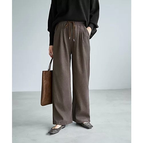 【スタイルデリ/STYLE DELI】のあったかヘリンボーンリラックスパンツ インテリア・キッズ・メンズ・レディースファッション・服の通販 founy(ファニー) 　ファッション　Fashion　レディースファッション　Fashion for Women　パンツ　Pants & Trousers　イエロー　Yellow　ストレート　Straight, Straight Cut　スリット　Slit, Slit Detail　タイツ　Tights, Legwear　ポケット　Pocket, Pocket Detail　リラックス　Relax, Relaxed Fit　ループ　Loop, Loop Knit　ワイド　Wide, Wide Fit　冬　Winter / This Winter　ブラウン|ID: prp329100004784711 ipo3291000000034735164