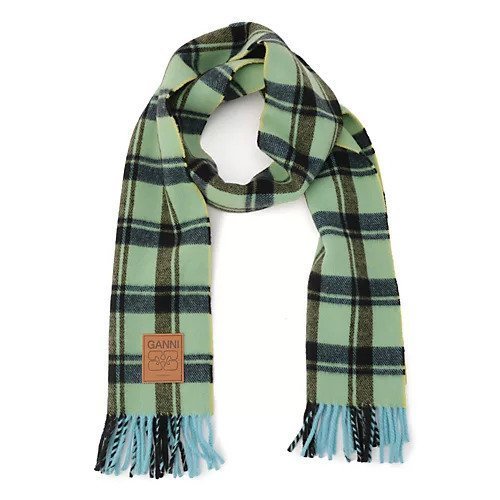 【ガニー/GANNI】のDouble Face Wool Check Scarf インテリア・キッズ・メンズ・レディースファッション・服の通販 founy(ファニー) https://founy.com/ ファッション Fashion レディースファッション Fashion for Women チェック Check, Plaid, Tartan トレンド Trend, Trending Now フリンジ Fringe, Tassel マフラー Scarf, Muffler 今季 This Season, Current Season |ID: prp329100004784725 ipo3291000000034735263