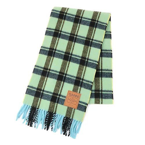 【ガニー/GANNI】のDouble Face Wool Check Scarf 人気、トレンドファッション・服の通販 founy(ファニー) 　ファッション　Fashion　レディースファッション　Fashion for Women　チェック　Check, Plaid, Tartan　トレンド　Trend, Trending Now　フリンジ　Fringe, Tassel　マフラー　Scarf, Muffler　今季　This Season, Current Season　other-2|ID: prp329100004784725 ipo3291000000034735266