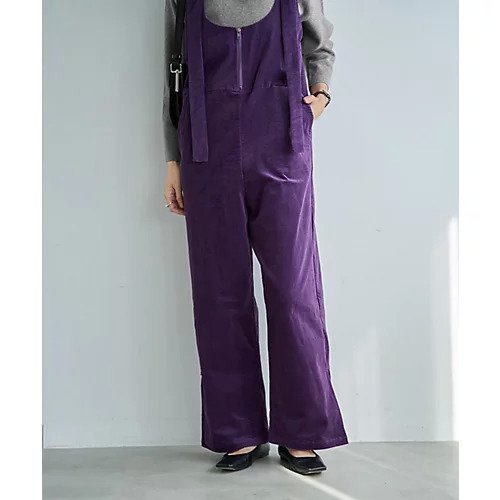 【スタイルデリ/STYLE DELI】のコーデュロイワイドサロペット インテリア・キッズ・メンズ・レディースファッション・服の通販 founy(ファニー) 　ファッション　Fashion　レディースファッション　Fashion for Women　ワンピース　Dresses　サロペット&オールインワン　Dungarees & Jumpsuit Styles　コーデュロイ　Corduroy, Cord Fabric　サロペット　Overalls, Salopette　ストレート　Straight, Straight Cut　スリット　Slit, Slit Detail　定番　Standard, Basic Item　バランス　Balance, Style Balance　パープル　Purple, Violet　フロント　Front, Front Design　ポケット　Pocket, Pocket Detail　ループ　Loop, Loop Knit　ワイド　Wide, Wide Fit　冬　Winter / This Winter　パープル|ID: prp329100004784844 ipo3291000000034735863