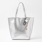 【トゥエルブクローゼット/12closet】の【軽量】床革チャーム付きトートバッグ シルバー|ID: prp329100004784846 ipo3291000000034735873