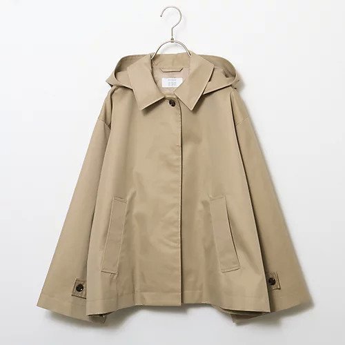 【トゥエルブクローゼット/12closet】の【洗える】ステンカラーフーディーコート インテリア・キッズ・メンズ・レディースファッション・服の通販 founy(ファニー) 　ファッション　Fashion　レディースファッション　Fashion for Women　アウター　Coat / Outerwear Collection　コート・ロングコート・ピーコート　Long Coats, Peacoats & More　定番　Standard, Basic Item　洗える　Machine Washable　ベージュ|ID: prp329100004784863 ipo3291000000034735975