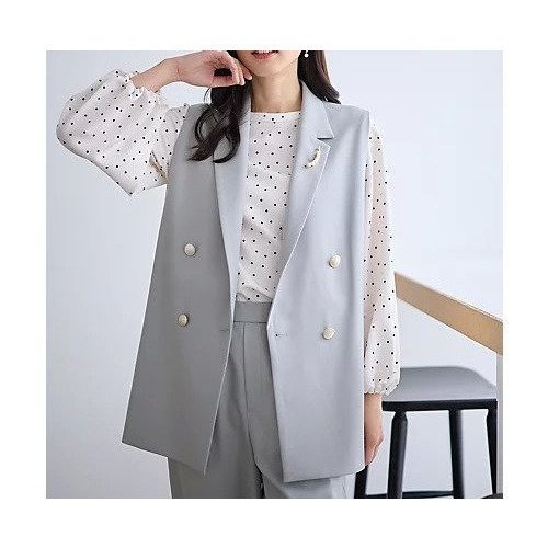 【エニー/ANY】のイージーケアライトストレッチジレ インテリア・キッズ・メンズ・レディースファッション・服の通販 founy(ファニー) 　ファッション　Fashion　レディースファッション　Fashion for Women　アウター　Coat / Outerwear Collection　トップス・カットソー　Cut & Sew Tops　ベスト&ジレ / 重ね着スタイル　Vests & Gilets　ストレッチ　Stretch, Stretchy Fabric　セットアップ　Set-Up, Coordinated Outfit　トレンド　Trend, Trending Now　ベスト　Vest, Waistcoat　ミドル　Middle Length, Mid Height　セレモニー　Ceremony　ライトグレー|ID: prp329100004787019 ipo3291000000034745104