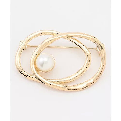 【エニー/ANY】のダブルサークルブローチ インテリア・キッズ・メンズ・レディースファッション・服の通販 founy(ファニー) 　ファッション　Fashion　レディースファッション　Fashion for Women　セレモニー　Ceremony　パール　Pearl, Pearl Accent　ブローチ　Brooch, Pin Brooch　ゴールド|ID: prp329100004787037 ipo3291000000034745215