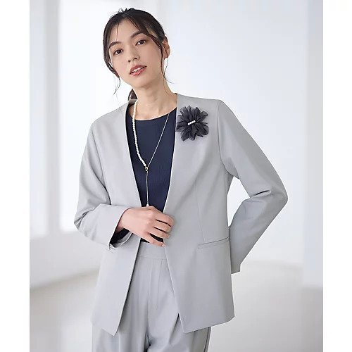 【エニー/ANY】のイージーケアライトストレッチノーカラージャケット 人気、トレンドファッション・服の通販 founy(ファニー) 　ファッション　Fashion　レディースファッション　Fashion for Women　アウター　Coat / Outerwear Collection　レディースジャケット・軽アウター　Jackets　ノーカラージャケット / シンプル上品コーデ　Collarless Jackets　ジャケット　Jacket, Outerwear　ストレッチ　Stretch, Stretchy Fabric　バランス　Balance, Style Balance　ワイド　Wide, Wide Fit　セレモニー　Ceremony　other-2|ID: prp329100004787041 ipo3291000000034745236