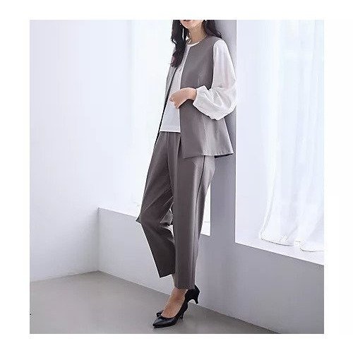 【エニー/ANY】の【3SET】きちんと見え3点コーデセット(ブラウス+ジレ+パンツ) インテリア・キッズ・メンズ・レディースファッション・服の通販 founy(ファニー) 　ファッション　Fashion　レディースファッション　Fashion for Women　アウター　Coat / Outerwear Collection　洗える　Machine Washable　ストレッチ　Stretch, Stretchy Fabric　スリーブ　Sleeve, Long Sleeve / Short Sleeve　センター　Center, Center Line　テーパード　Tapered, Tapered Pants　定番　Standard, Basic Item　バランス　Balance, Style Balance　セレモニー　Ceremony　ビジネス 仕事 通勤　Business / Work / Commuting　杢グレー|ID: prp329100004787042 ipo3291000000034745239
