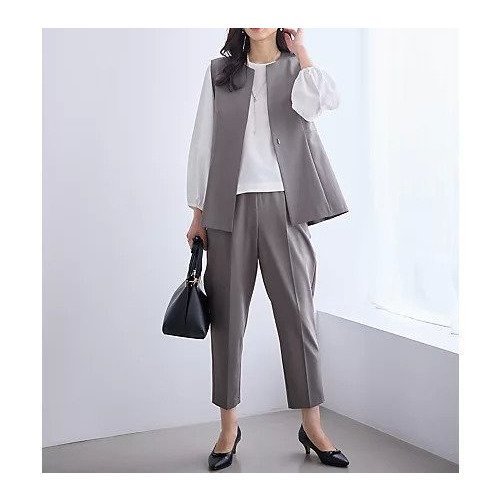 【エニー/ANY】の【3SET】きちんと見え3点コーデセット(ブラウス+ジレ+パンツ) 人気、トレンドファッション・服の通販 founy(ファニー) 　ファッション　Fashion　レディースファッション　Fashion for Women　アウター　Coat / Outerwear Collection　洗える　Machine Washable　ストレッチ　Stretch, Stretchy Fabric　スリーブ　Sleeve, Long Sleeve / Short Sleeve　センター　Center, Center Line　テーパード　Tapered, Tapered Pants　定番　Standard, Basic Item　バランス　Balance, Style Balance　セレモニー　Ceremony　ビジネス 仕事 通勤　Business / Work / Commuting　other-2|ID: prp329100004787042 ipo3291000000034745242