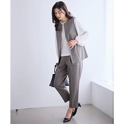 【エニー/ANY】の【3SET】きちんと見え3点コーデセット(ブラウス+ジレ+パンツ) 人気、トレンドファッション・服の通販 founy(ファニー) 　ファッション　Fashion　レディースファッション　Fashion for Women　アウター　Coat / Outerwear Collection　洗える　Machine Washable　ストレッチ　Stretch, Stretchy Fabric　スリーブ　Sleeve, Long Sleeve / Short Sleeve　センター　Center, Center Line　テーパード　Tapered, Tapered Pants　定番　Standard, Basic Item　バランス　Balance, Style Balance　セレモニー　Ceremony　ビジネス 仕事 通勤　Business / Work / Commuting　other-3|ID: prp329100004787042 ipo3291000000034745243