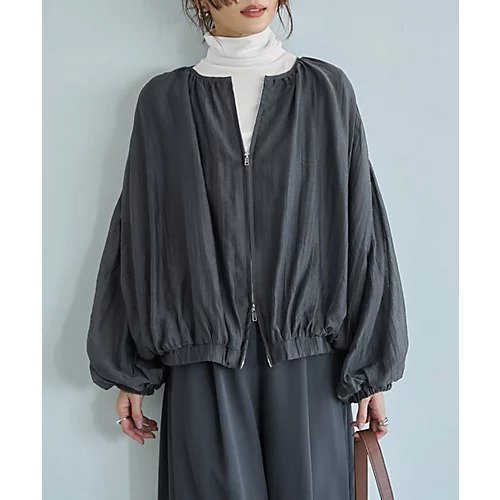 【スタイルデリ/STYLE DELI】の便利な楊柳ブラウスブルゾン 人気、トレンドファッション・服の通販 founy(ファニー) 　ファッション　Fashion　レディースファッション　Fashion for Women　アウター　Coat / Outerwear Collection　ブルゾンジャケット・スポーティアウター　Blouson Jackets　トップス・カットソー　Cut & Sew Tops　シャツ・ブラウス・オフィスカジュアル　Elegant Blouses & Button-Ups　イエロー　Yellow　カットソー　Cut and Sewn Top　カーディガン　Cardigan, Knitwear　軽量　Lightweight, Ultra Light　サロペット　Overalls, Salopette　シルバー　Silver, Metallic Silver　スリット　Slit, Slit Detail　ダブル　Double, Double-Breasted　人気　Popular, Best Seller　長袖　Long Sleeve, Full Sleeve　バランス　Balance, Style Balance　バルーン　Balloon, Balloon Silhouette　フロント　Front, Front Design　ブルゾン　Blouson, Bomber Jacket　ポケット　Pocket, Pocket Detail　冬　Winter / This Winter　夏　Summer　旅行　Travel　 other-1|ID: prp329100004787144 ipo3291000000034745835