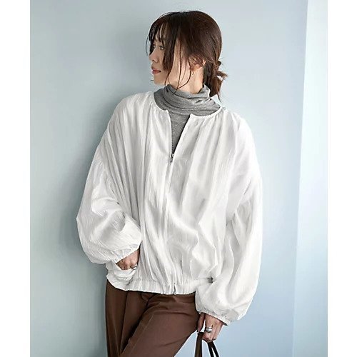 【スタイルデリ/STYLE DELI】の便利な楊柳ブラウスブルゾン インテリア・キッズ・メンズ・レディースファッション・服の通販 founy(ファニー) 　ファッション　Fashion　レディースファッション　Fashion for Women　アウター　Coat / Outerwear Collection　ブルゾンジャケット・スポーティアウター　Blouson Jackets　トップス・カットソー　Cut & Sew Tops　シャツ・ブラウス・オフィスカジュアル　Elegant Blouses & Button-Ups　イエロー　Yellow　カットソー　Cut and Sewn Top　カーディガン　Cardigan, Knitwear　軽量　Lightweight, Ultra Light　サロペット　Overalls, Salopette　シルバー　Silver, Metallic Silver　スリット　Slit, Slit Detail　ダブル　Double, Double-Breasted　人気　Popular, Best Seller　長袖　Long Sleeve, Full Sleeve　バランス　Balance, Style Balance　バルーン　Balloon, Balloon Silhouette　フロント　Front, Front Design　ブルゾン　Blouson, Bomber Jacket　ポケット　Pocket, Pocket Detail　冬　Winter / This Winter　夏　Summer　旅行　Travel　アイボリー|ID: prp329100004787144 ipo3291000000034745838