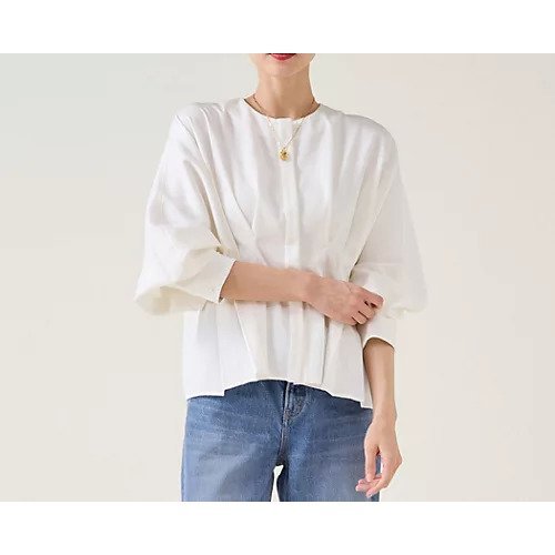 【マルティニーク/martinique】のデニムドルマンタックブラウス(セットアップ可) インテリア・キッズ・メンズ・レディースファッション・服の通販 founy(ファニー) ファッション Fashion レディースファッション Fashion for Women トップス・カットソー Cut & Sew Tops シャツ・ブラウス・オフィスカジュアル Elegant Blouses & Button-Ups おすすめ Recommended / Our Picks ストレッチ Stretch, Stretchy Fabric セットアップ Set-Up, Coordinated Outfit デニム Denim, Jeans Material ペプラム Peplum, Flared Hem エレガント 上品 Elegant ホワイト|ID: prp329100004789333 ipo3291000000034755197