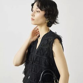 【ノーリーズ/NOLLEY'S】の《手洗い可能》チュールフリンジVネックベスト 人気、トレンドファッション・服の通販 founy(ファニー) ファッション Fashion レディースファッション Fashion for Women アウター Coat / Outerwear Collection トップス・カットソー Cut & Sew Tops ベスト&ジレ / 重ね着スタイル Vests & Gilets Vネックトップス V-Neck Tops / V-Cut Neckline Shirts 2026年 2026 インナー Innerwear カーディガン Cardigan, Knitwear シンプル Simple, Minimal デニム Denim, Jeans Material ベスト Vest, Waistcoat リネン Linen, Linen Fabric ロング Long, Long-Length |ID:prp329100004789363